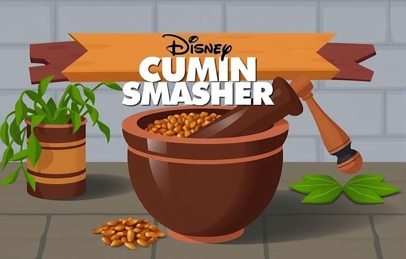Cumin Smasher mortar and pestle gameplay Cumin Smasher gameplay showing mortar and pestle with cumin seeds
